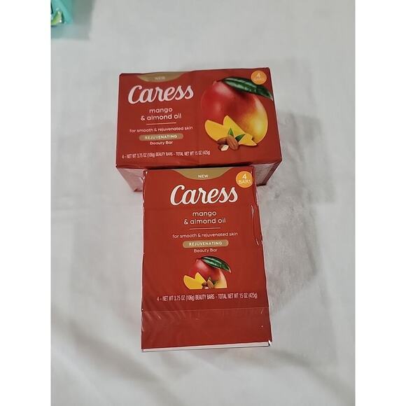 Caress Rejuvenating Beauty Bar Soap Mango & Almond Oil - 2 Pack, 8 Bars Total - Picture 2 of 8